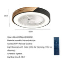 GobekUsa 52CM DC Motor Ceiling Fan Light 6 Speeds 36W Wood Fans Lamp