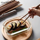 Japanese style natural wooden chopsticks set with tray dining room by Decorbites