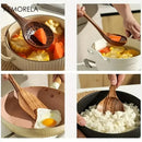 Natural teak wooden cooking spoon set kitchen utensils by Decorbites