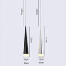 Modern silver & black aluminum led pendant light for bedroom by Decorbites