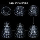 Clear plastic multi tier macaron tower stand dining room cake display by Decorbites