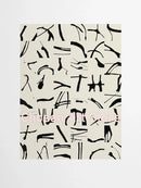 GobekUsa 6 Black & Beige Abstract Canvas Poster Prints