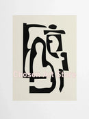 GobekUsa 6 Black & Beige Abstract Canvas Poster Prints