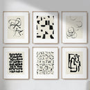 GobekUsa 6 Black & Beige Abstract Canvas Poster Prints