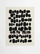GobekUsa 6 Black & Beige Abstract Canvas Poster Prints