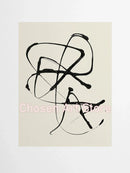 GobekUsa 6 Black & Beige Abstract Canvas Poster Prints