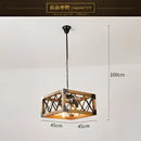GobekUsa 6-Head Industrial Style Pendant Lamp - Retro Solid Wood Iron Table Light