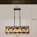 GobekUsa 6-Head Industrial Style Pendant Lamp - Retro Solid Wood Iron Table Light