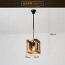 GobekUsa 6-Head Industrial Style Pendant Lamp - Retro Solid Wood Iron Table Light