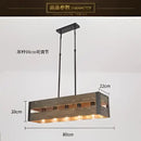 GobekUsa 6-Head Industrial Style Pendant Lamp - Retro Solid Wood Iron Table Light
