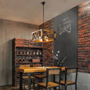 GobekUsa 6-Head Industrial Style Pendant Lamp - Retro Solid Wood Iron Table Light