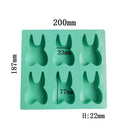 Mint green bunny silicone mold kitchen tooth silicone baking tool by Decorbites