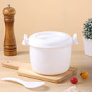 White 6-in-1 cooking pot for kitchen microwave rice and pasta by Decorbites