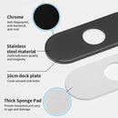Oval chrome & matte white 6 inch deck plate bathroom escutcheon by Decorbites