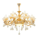 GobekUsa 6-Light LED Dolomite Chandelier for Foyer, Living Room, Kitchen - Modern Ceiling Lighting