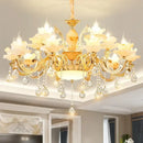 GobekUsa 6-Light LED Dolomite Chandelier for Foyer, Living Room, Kitchen - Modern Ceiling Lighting