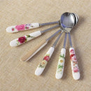 European floral bone china coffee spoon set dining room tableware by Decorbites