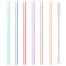 Pastel translucent reusable silicone straws set kitchen accessories by Decorbites