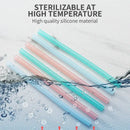 Pastel translucent reusable silicone straws set kitchen accessories by Decorbites