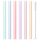 Pastel translucent reusable silicone straws set kitchen accessories by Decorbites