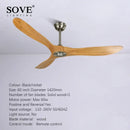 GobekUsa 60" Industrial Wooden Ceiling Fans Remote Control Ventilateur De Plafond