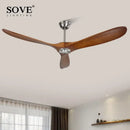GobekUsa 60" Industrial Wooden Ceiling Fans Remote Control Ventilateur De Plafond