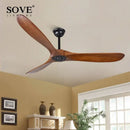 GobekUsa 60" Industrial Wooden Ceiling Fans Remote Control Ventilateur De Plafond