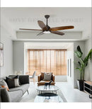 GobekUsa 60" Solid Wood Blade Ceiling Fan Light LED Remote Control 220v