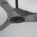 GobekUsa 60" Solid Wood DC Ceiling Fan with Remote Control