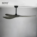 GobekUsa 60" Solid Wood DC Ceiling Fan with Remote Control