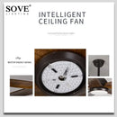 GobekUsa 60" Wood Blade Ceiling Fan with LED Light & Remote Control