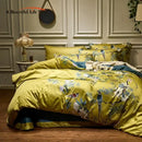 GobekUsa 600TC Egyptian Cotton Bird Plant Flowers Bedding Set with Digital Printing