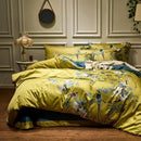 GobekUsa 600TC Egyptian Cotton Bird Plant Flowers Bedding Set with Digital Printing