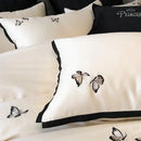 GobekUsa 600TC Egyptian Cotton Butterfly Embroidery Bedding Set: Duvet, Sheet, Pillowcases