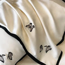 GobekUsa 600TC Egyptian Cotton Butterfly Embroidery Bedding Set: Duvet, Sheet, Pillowcases