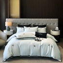 GobekUsa 600TC Egyptian Cotton Butterfly Embroidery Bedding Set: Duvet, Sheet, Pillowcases
