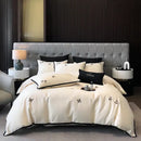 GobekUsa 600TC Egyptian Cotton Butterfly Embroidery Bedding Set: Duvet, Sheet, Pillowcases