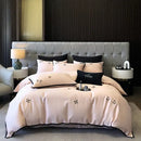 GobekUsa 600TC Egyptian Cotton Butterfly Embroidery Bedding Set: Duvet, Sheet, Pillowcases