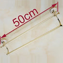 GobekUsa 60cm Double Towel Bar with Ceramic Gold Finish for Bathroom Accessories.