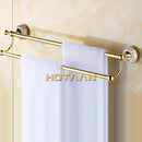 GobekUsa 60cm Double Towel Bar with Ceramic Gold Finish for Bathroom Accessories.