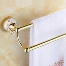 GobekUsa 60cm Double Towel Bar with Ceramic Gold Finish for Bathroom Accessories.