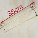 GobekUsa 60cm Double Towel Bar with Ceramic Gold Finish for Bathroom Accessories.