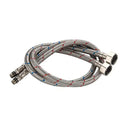 Stainless steel red & blue water supply plumbing pipes for kitchen by Decorbites
