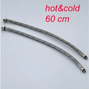 60cm stainless steel braided plumbing hose pair kitchen supply lines by Decorbites