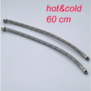 60cm stainless steel braided plumbing hose pair kitchen supply lines by Decorbites