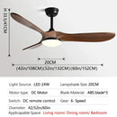 GobekUsa 60Inch Ceiling Fan with Remote Control, LED Light - 3 Blade DC 30W Copper Motor