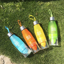 Black & white infuser water bottle kitchen hydration set by Decorbites