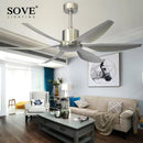 GobekUsa 66" Modern LED Brown Ceiling Fan with Remote Control for Living Room