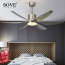 GobekUsa 66" Modern LED Brown Ceiling Fan with Remote Control for Living Room
