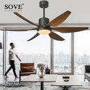 GobekUsa 66" Modern LED Brown Ceiling Fan with Remote Control for Living Room